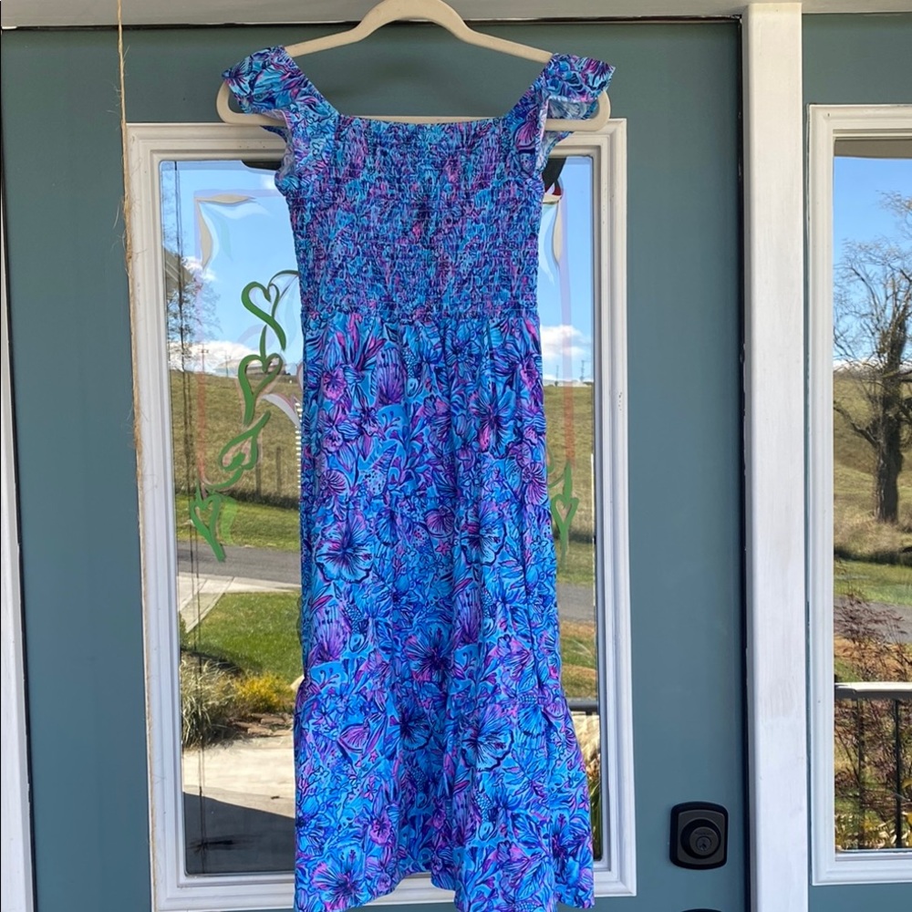 Lilly Pulitzer ? Blue and Purple Off-Shoulder kids  Dress